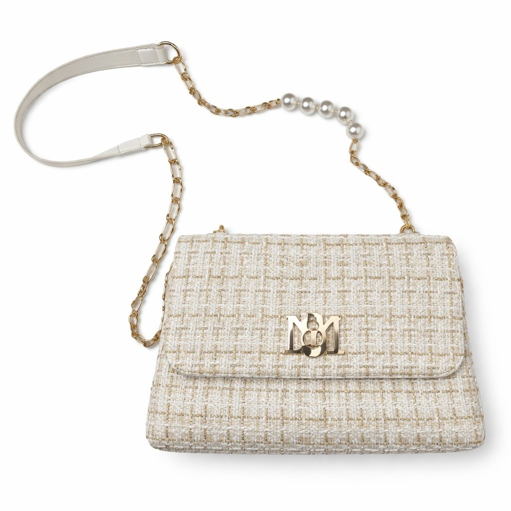 Badgley Mischka Pearl Chain Bag – O/S White Gold READ